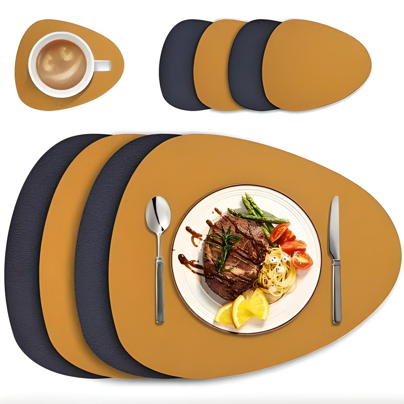 Doublesided Modern Leather Placemats Table Mats