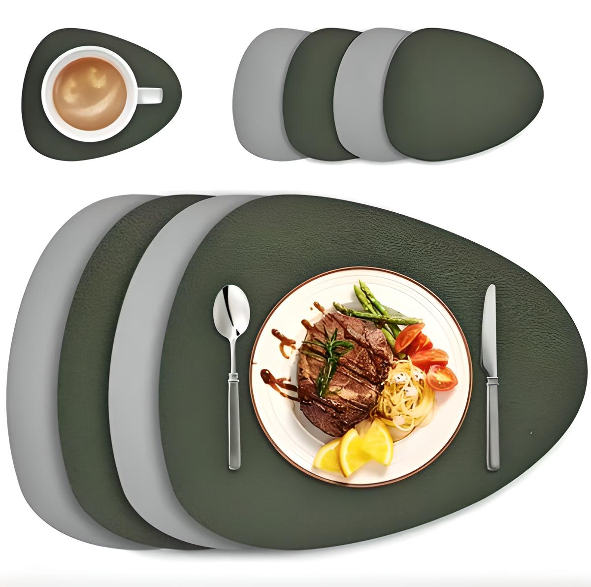 Doublesided Modern Leather Placemats Table Mats