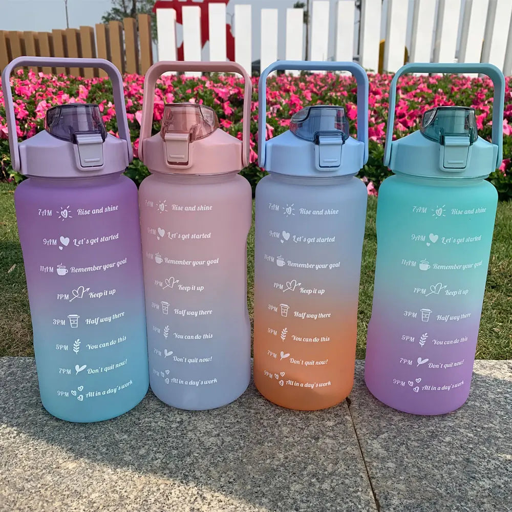 BPA Free Sports Water Bottle With Time Marker