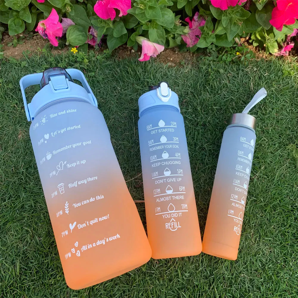 BPA Free Sports Water Bottle With Time Marker