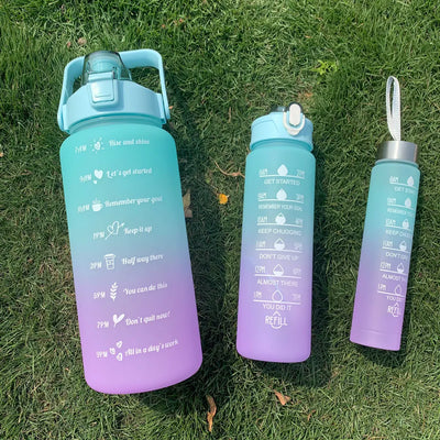 BPA Free Sports Water Bottle With Time Marker